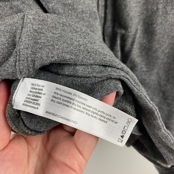 EILEEN FISHER GRAY V-NECK FULL ZIP Viscose Spandex JACKET POCKETS size Large - Picture 3 of 9